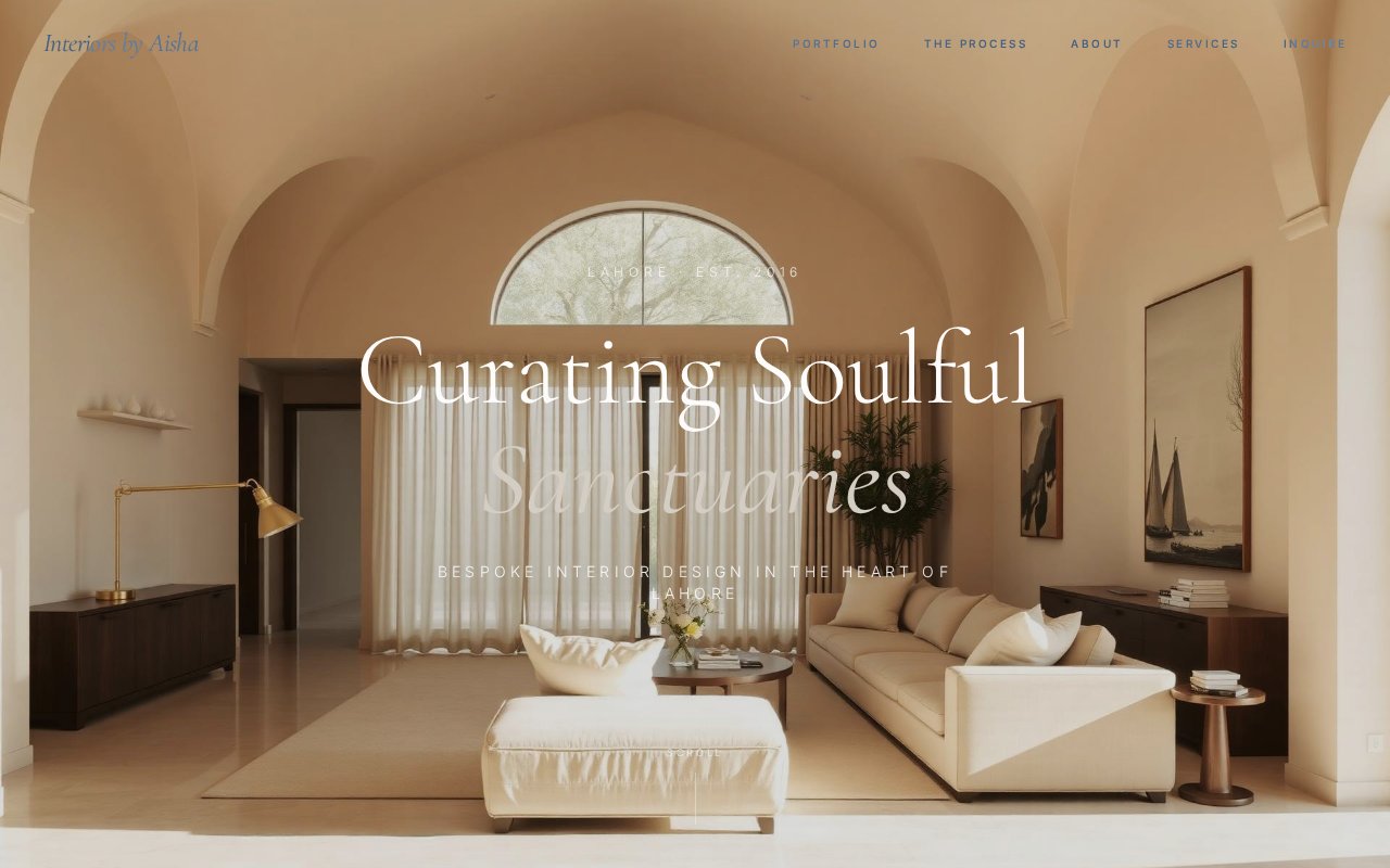 Aisha Design Folio website preview